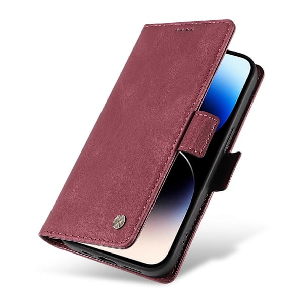 YIKATU YK-005 för iPhone 14 Pro Folio Flip Fodral PU Läder Hud-känsla Ställ Plånbok Mobilskal Multicolor Style F