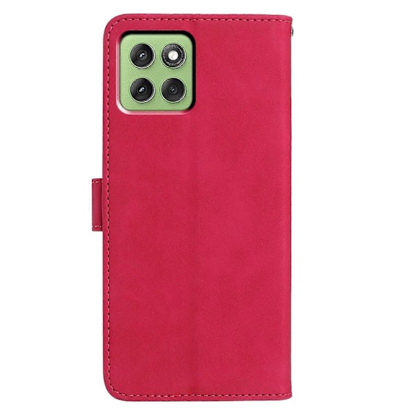 Motorola Edge 60 5G -kotelo, perhoskukka-kuvioitu PU-nahkalompakko, jalustalla varustettu puhelinkotelo Multicolor Rose