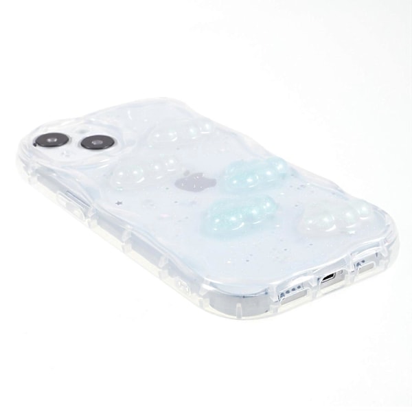 Takakansi iPhone 13 6.1 tuumalle, 3D Perhonen/Pilvi Kuvio Epoksi TPU Puhelinkotelo Multicolor Style B