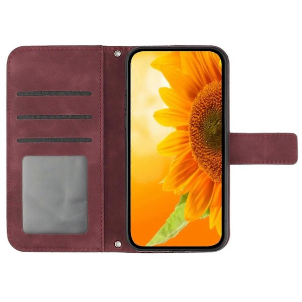 Crossbody telefoncover i PU-læder med solsikkedesign og stativ til Samsung Galaxy A35 5G Multicolor Style E