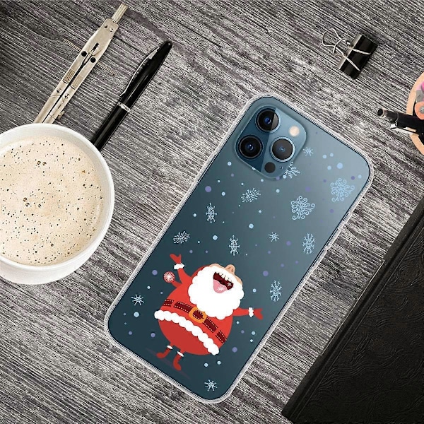 iPhone 16 Pro -kuori, jouluaiheinen pehmeä TPU-puhelinkuori - Orava Multicolor Santa and Snowflake