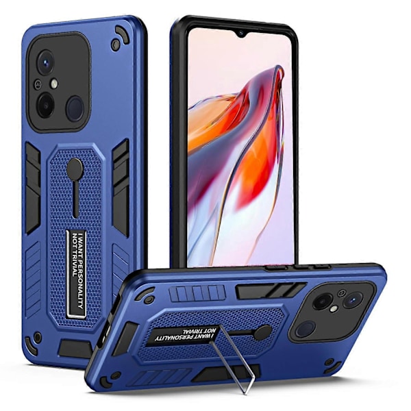 For Xiaomi Redmi 12C 4G/Poco C55 4G Fleksibel Ring Stropp TPU+PC Telefon Deksel Stativ Etui Multicolor Style C