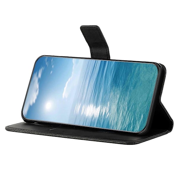 Læderetui med solid farve og håndledsrem til Samsung Galaxy A55 5G Multicolor Black