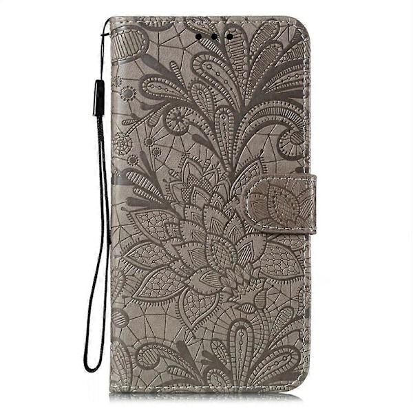 For Samsung Galaxy S23 FE Deksel Blonde Blomster PU Lær Flip Lommebok Telefon Deksel- Multicolor Grey