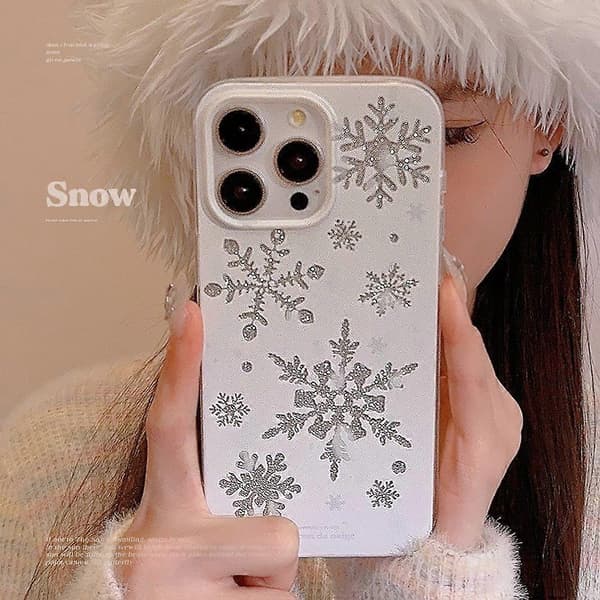 Glitter Snowflake Mönster TPU Telefonfodral för iPhone 15 Pro