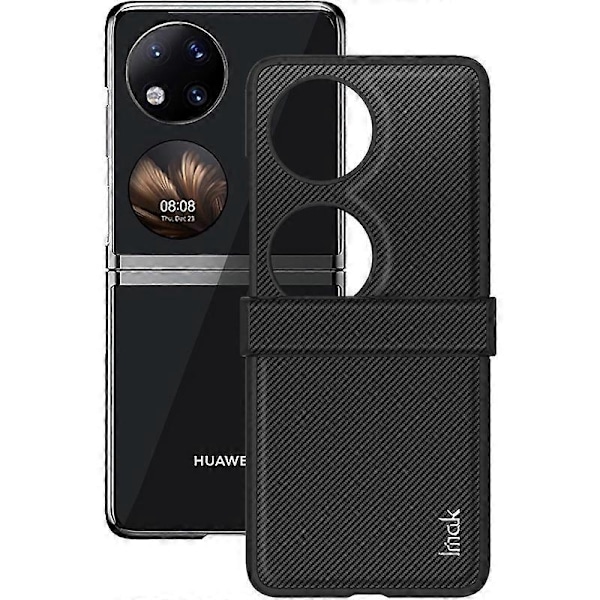 IMAK Ruiyi-serien för Huawei Pocket 2 Telefonfodral Läder+PC-skydd Kolfibertextur