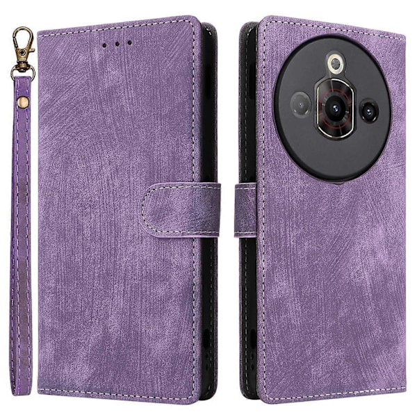 Til ZTE nubia Focus Pro Wallet Case RFID-blokering PU Læder Cover Stand View - Grøn Multicolor Purple