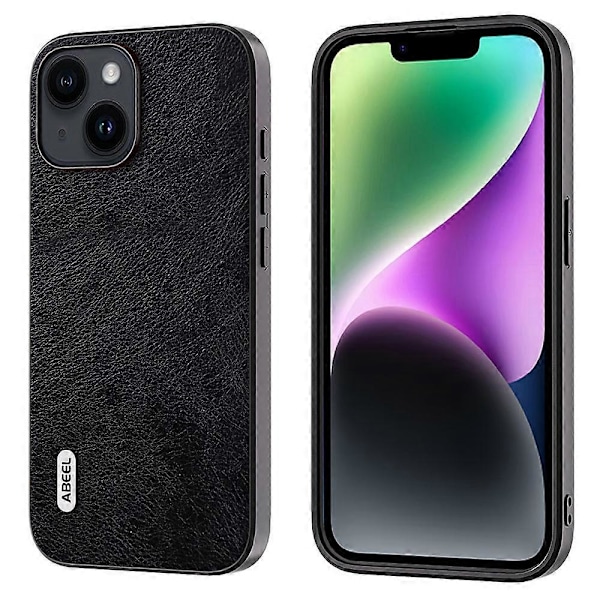 Støtsikkert deksel til iPhone 14 Plus, lærbelagt TPU+PC beskyttende telefondeksel Multicolor Style A