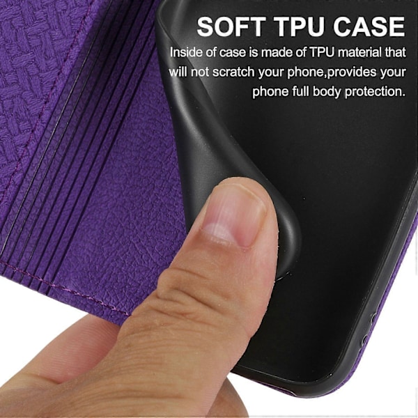 För iPhone 15 Plus Fodral Splitsad PU Läder Ställ Plånboksfodral med Rem Multicolor Style E