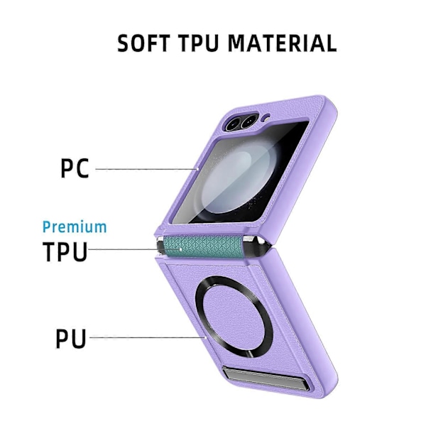 Til Samsung Galaxy Z Flip5 5G Støtteben Cover Hård PC Telefon Cover Kompatibel med MagSafe Multicolor Style B