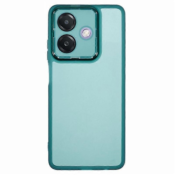 WANLONFENG DKSM Serie til Oppo A3x 5G (Indien) TPU Cover Elektropletteret Ramme med Hærdet Glas Multicolor Transparent Army Green