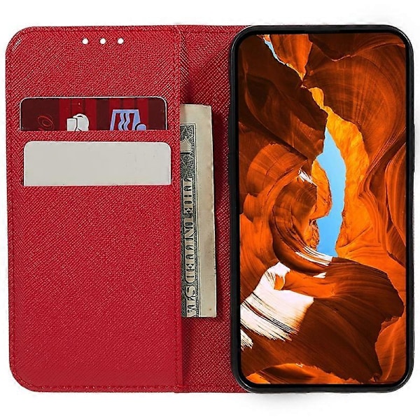 Flipcover til Samsung Galaxy A06, Stødsikker, Krydset Tekstur, Læder Telefoncover Multicolor Style B