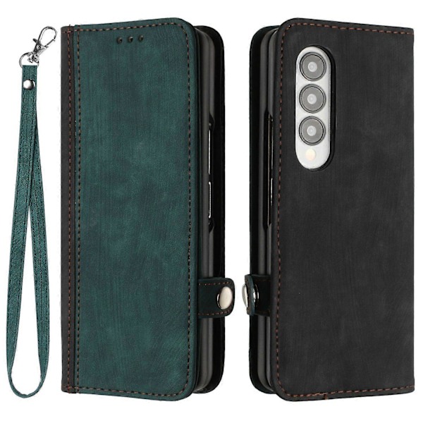 YX0020 Samsung Galaxy Z Fold4 5G -puhelinlaukku korttipaikoilla, PU-nahkaa + PC-suojakuori Multicolor Style C