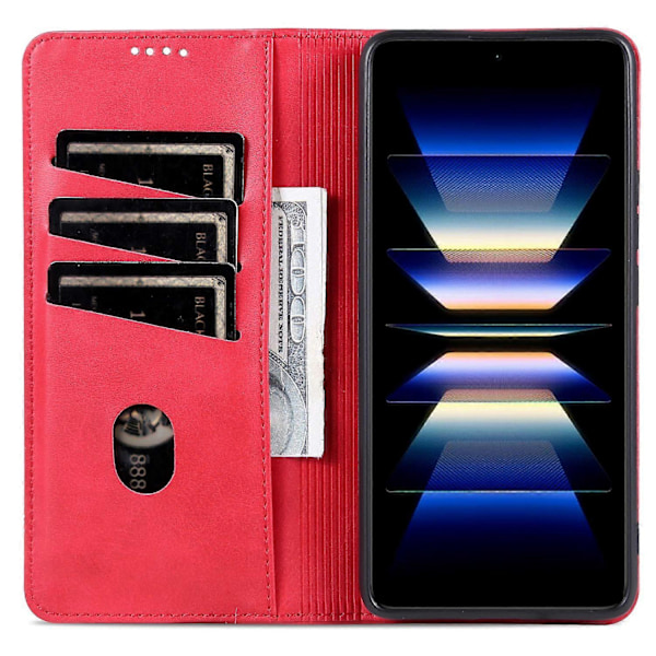 AZNS Xiaomi Redmi K70 Ultra -kotelo, lehmännahkajäljitelmä PU-nahkainen lompakkokotelo - Vihreä Multicolor Red