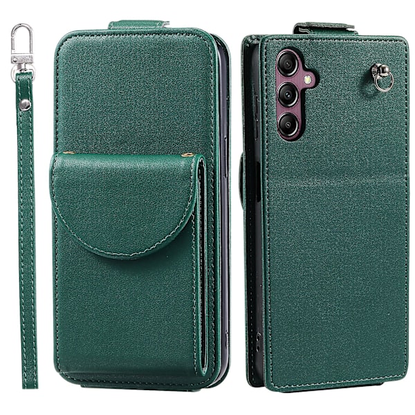 Fullt skydd Läder+tpu Vertikalt Flip Stand Skyddande phone case för Samsung Galaxy A54 5g Green