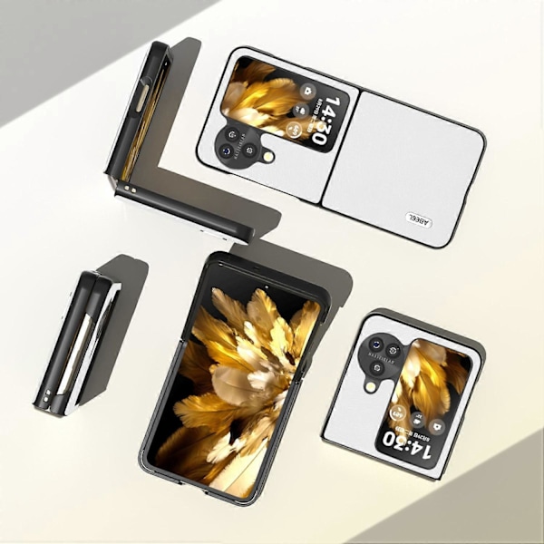 För Oppo Find N3 Flip 5G PU Läder+Hårt PC Skal Slimmad Skyddande Mobilskal Multicolor Style A