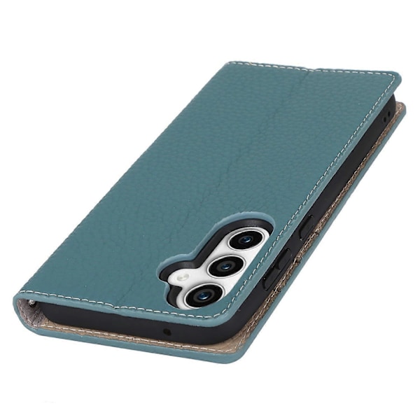 För Samsung Galaxy S23 FE Fodral Läderstruktur Äkta Läder Mobilskal med Rem Multicolor Style A