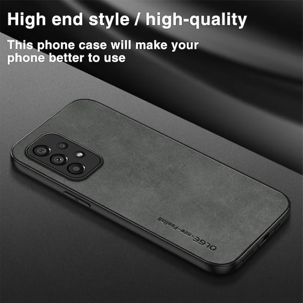 För Samsung Galaxy A33 5g Anti-dropp phone case Pu Läderbelagd Tpu Slim Cover Grey