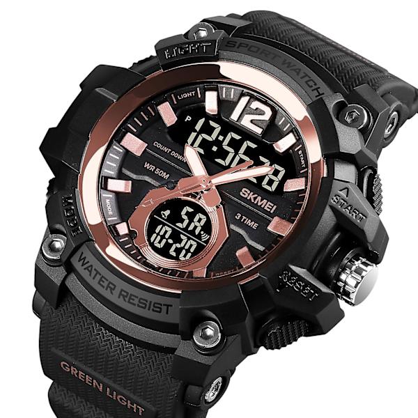 Skmei 1725 LED Digital Display Lysende Elektronisk Ur Rose Gold