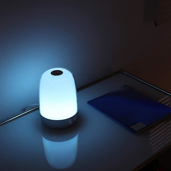 Sunrise Wake Up Alarm Clock Night Light, Alarm & Snooze, 5 Color Night Light, Auto Color Change, Ni white
