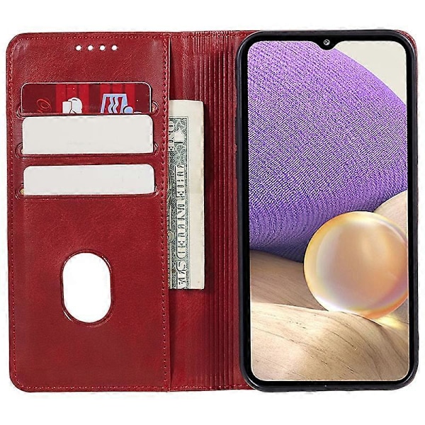 För Samsung Galaxy S22 5G Magnetisk Plånboksfodral Kalvtextur PU Läder Skal Multicolor Style B