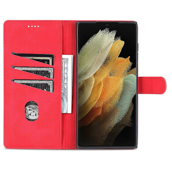 AZNS Deksel til Samsung Galaxy S24 Ultra Lær Beskyttet Full Folio Flip Stativ Telefon Shell Multicolor Style B
