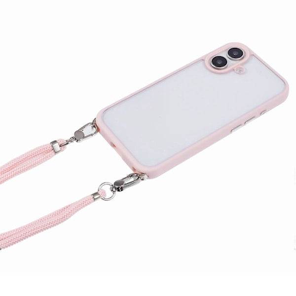 Skal till iPhone 16 TPU+PC Kristallklart Baksidesskydd med Snodd Multicolor Style C