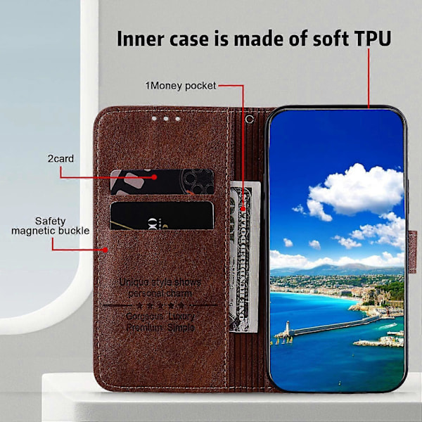 Til Samsung Galaxy S24+ Etui PU Læder Anti-drop Wallet Cover Multicolor Style C