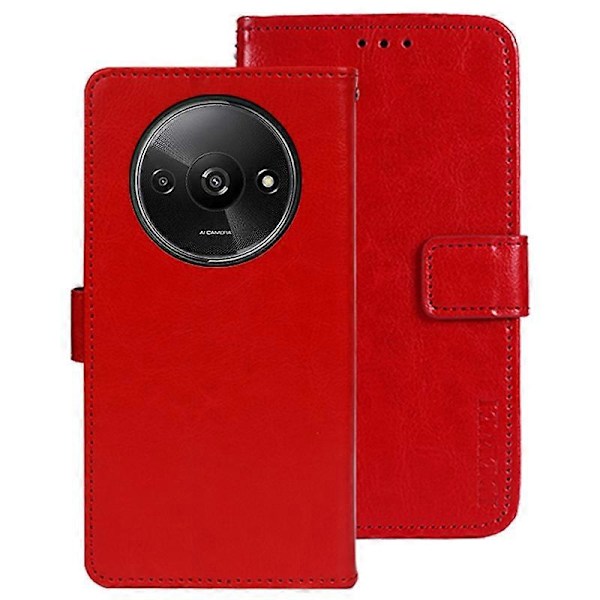 IDEWEI Pung Etui til Xiaomi Redmi A3 4G/Poco C61 4G Læder Stand Telefon Cover Multicolor Style H