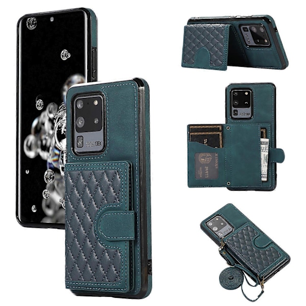 Telefoncover til Samsung Galaxy S20 Ultra Kortholder TPU+PU Læder Støtteben Telefoncover Multicolor Style D