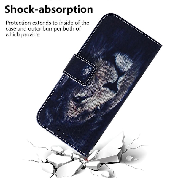 Til Xiaomi Redmi 13C 4G/13C 5G/Poco C65 4G/Poco M6 5G/13R 5G Etui PU Læder Wallet Stand Cover Multicolor Lion