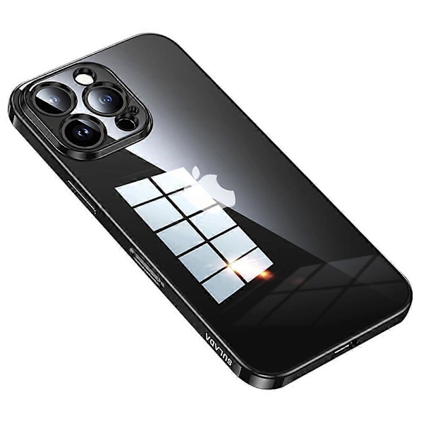 SULADA iPhone 16 Pro -kotelo, erittäin ohut galvanoidulla TPU:lla, kirkas puhelinkuori - harmaa Multicolor Black