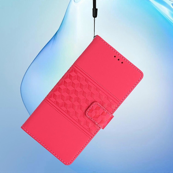 Til Oppo A38 4G Etui Præget Rombe Læder Telefon Wallet Cover Multicolor Style F