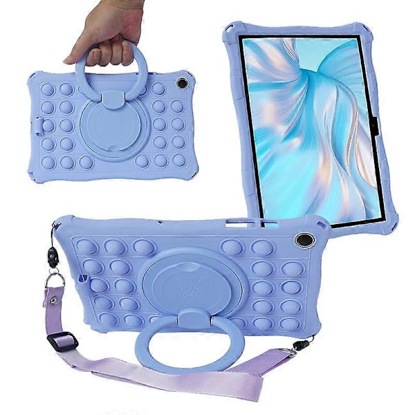 Samsung Galaxy Tab A9 -kotelo Pop Bubble PC+Silikoni Kotelo Käsikahva Jalusta Tablettisuoja Multicolor Style C