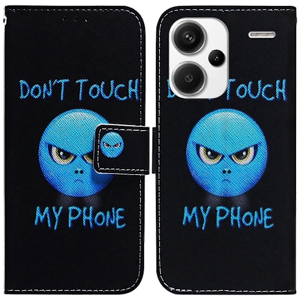 Flip Cover til Xiaomi Redmi Note 13 Pro+ 5G med Mønsterprint og Wallet Case Multicolor Don&#39;t Touch My Phone