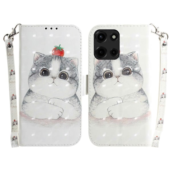 Til Motorola Moto G Power (2025) Etui Mønsterprint Læder Wallet Telefon Cover Multicolor Cute Cat