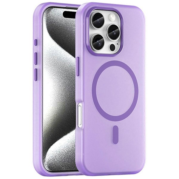 iPhone 16 Pro -kuori, yhteensopiva MagSafe-tekniikan kanssa, TPU+PC, ohut, matta, läpikuultava puhelinkuori - Vihreä Multicolor Dark Purple