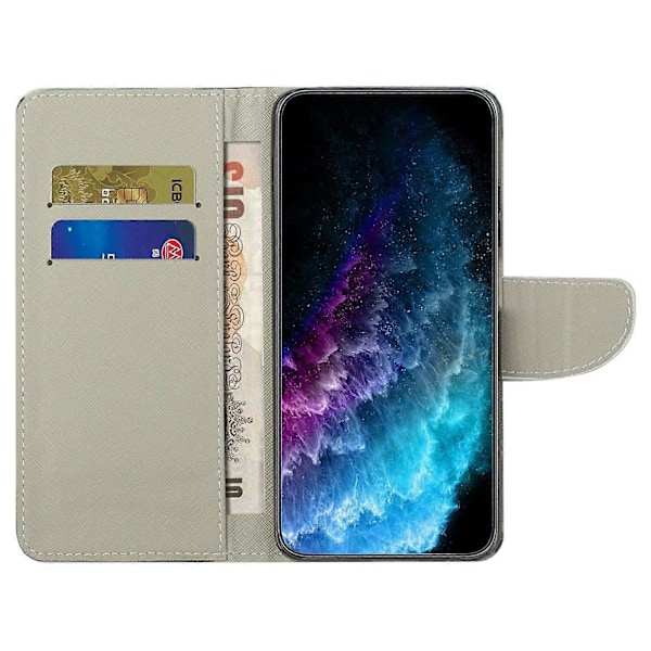 Læderetui med mønstertryk og krydsmønster til Samsung Galaxy A26 5G Multicolor Style F
