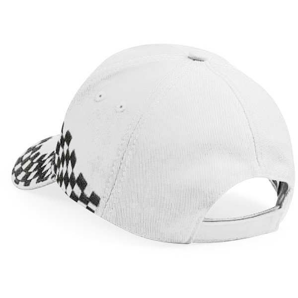 Beechfield Unisex Grand Prix Baseball Cap Én Størrelse Hvid Whit White One Size