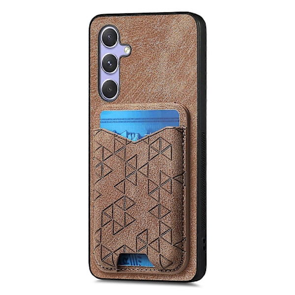 Samsung Galaxy 54 5G -kotelo, jossa painettu kuvio, korttipidike, jalusta ja nahkainen takakansi Multicolor Style F