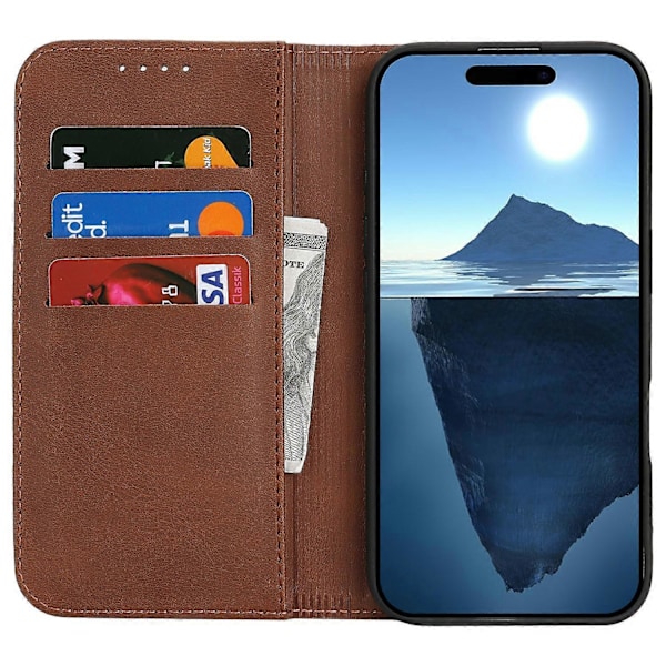 Til iPhone 16 Pro Cover PU Læder Kalvepræget Magnetisk Lukning Smartphone Cover Multicolor Style C