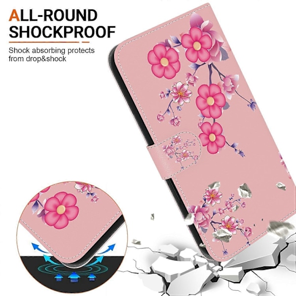 Til Motorola Edge 60 5G/ 60 Fusion 5G Wallet Telefon Cover Anti-Drop Læder Flip Cover Mønster Print Multicolor Sakura