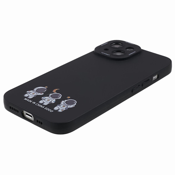 Roligt tecknat Astronaut phone case för Iphone 13, mjukt Tpu reptåligt cover Three Astronauts Black