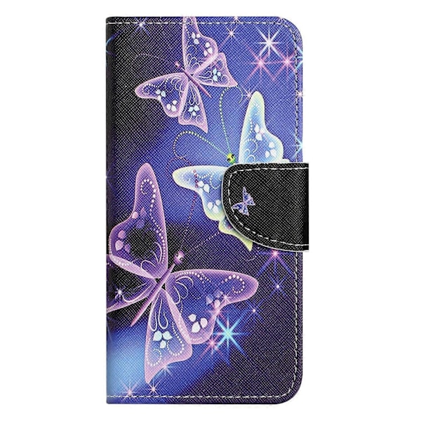 Læderetui med mønstertryk og krydsmønster til Samsung Galaxy A26 5G Multicolor Style F