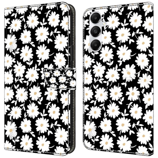 Til Samsung Galaxy A55 5G Mobiltelefon Etui Trykt 3D Mønster Stativ Læder Cover Multicolor Floral