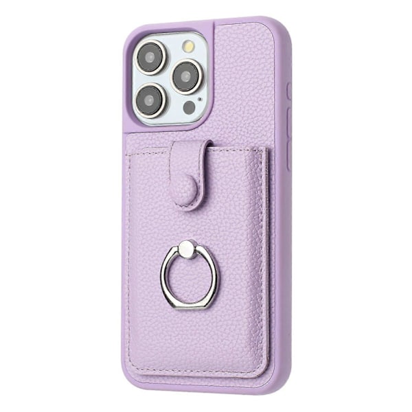 iPhone 15 Pro -kotelo, korttipaikat, nahkainen takakansi ja rengaspidike Multicolor Style F