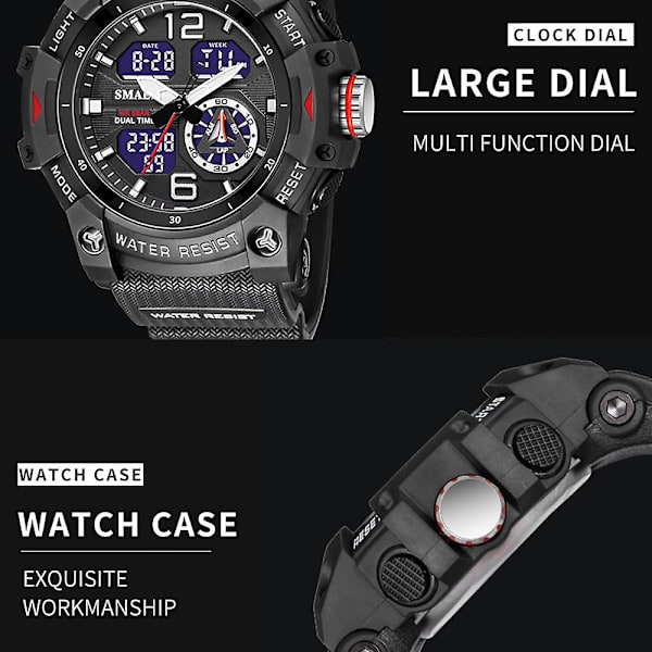 Smael 8007 Udendørs Sports Vandtæt Quartz Ur Grey