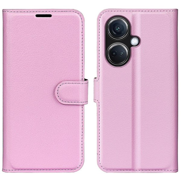 Phone case för Oppo K11 5g plånbok Litchi Texture Shell anti-scratch Stativ Pu Läder Cover Pink