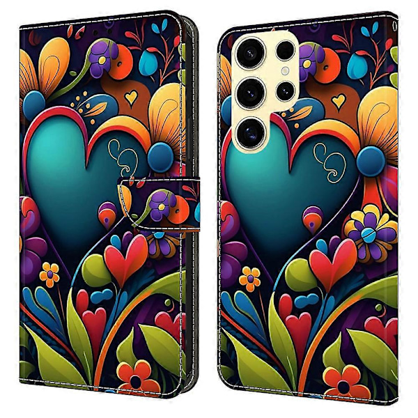 Samsung Galaxy S25 Ultra -kotelo PU-nahkainen lompakkopuhelinkotelo jalustalla Multicolor Style L