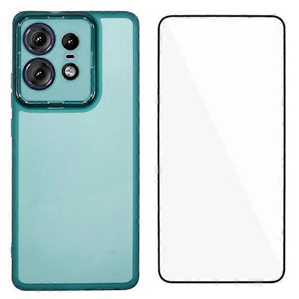 WANLONFENG DKSM -sarja Motorola Edge 50 Pro 5G TPU -kotelolle, galvanoidulla kehyksellä ja karkaistulla lasilla Multicolor Style C